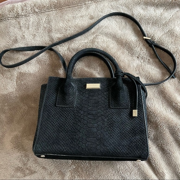 KATE SPADE suede black snake pattern top handle/crossbody bag - Picture 2 of 5